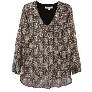 Ruff Hewn Metallic Print Tunic Top Size Medium